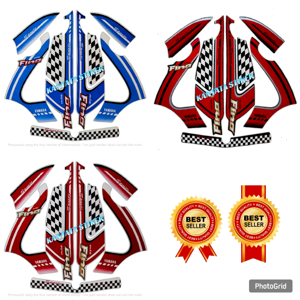 STIKER STRIPING MOTOR YAMAHA FINO KARBU 2012 2013 FINO CATUR STANDAR FULL SET