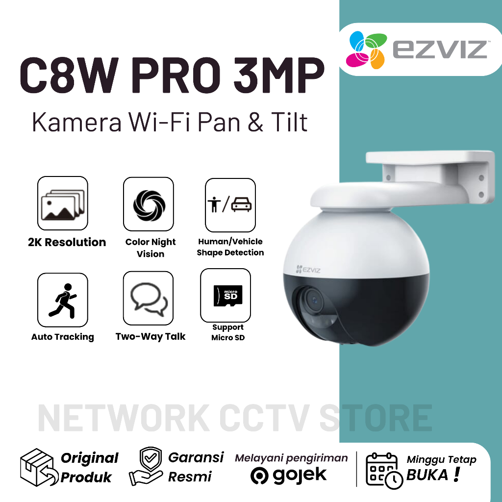 KAMERA CCTV EZVIZ C8W PRO 3MP Kamera Wi-Fi Pan & Tilt