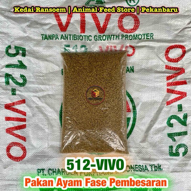 512-VIVO Eceran 1 kg | Pakan Ayam Broiler Fase Finisher |  Pur Ayam Pedaging | Pakan Penggemukan