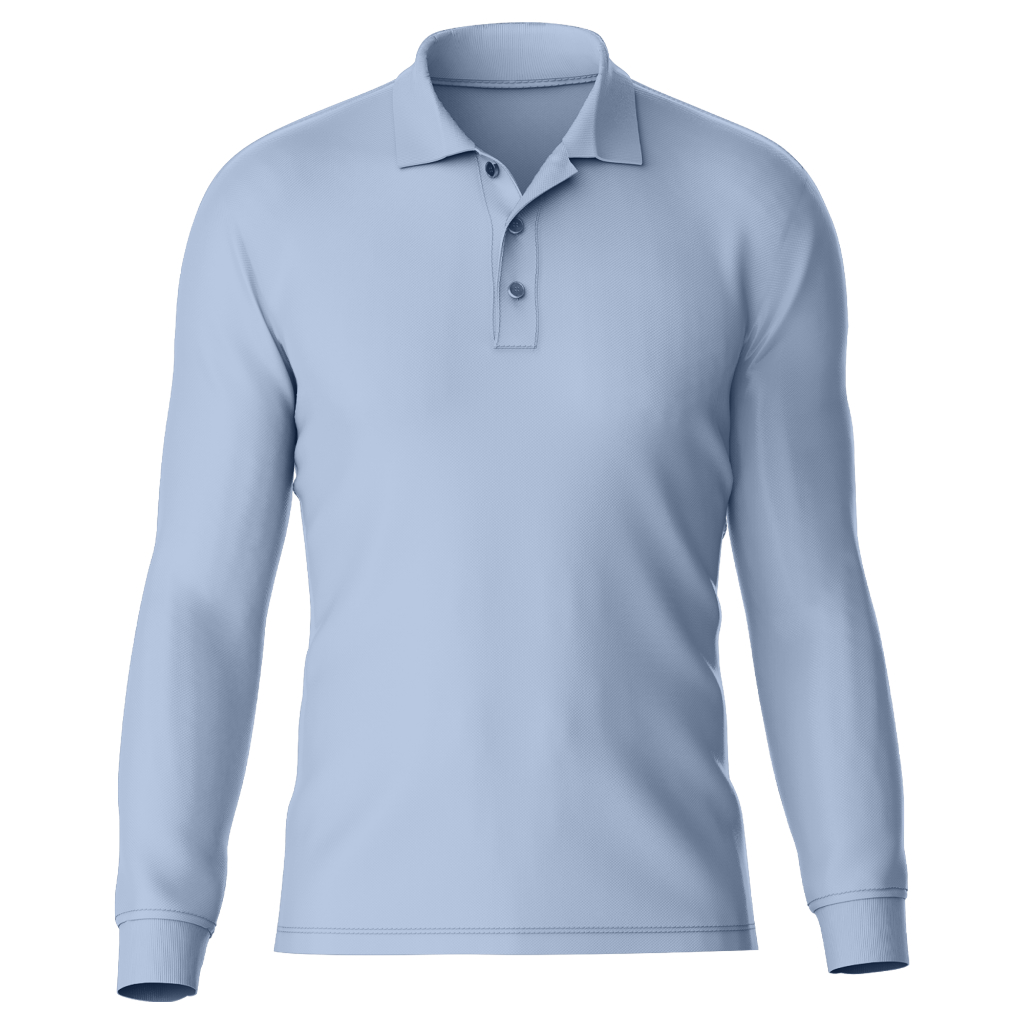 Man Woman - Polo Shirt - Kaos Polo Kerah Polos Dewasa Pria Wanita BIRU TELOR ASIN Lengan Panjang