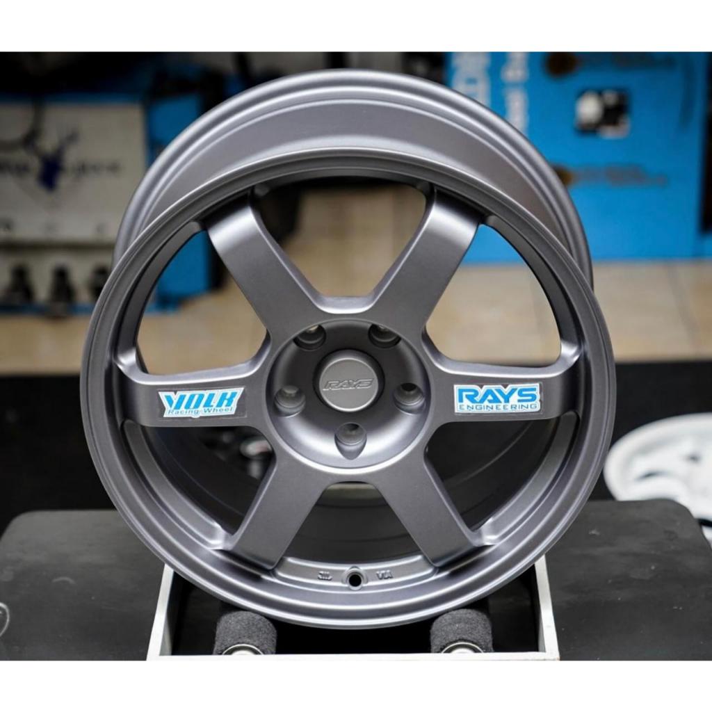 VELG VOLKRAYS TE37 OG R17 PCD 5x114 LEBAR 8 ET 40 WARNA MATTE GUNMETAL - VELG MOBIL TIE ROD WHEELS