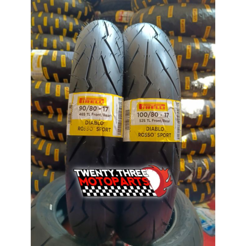 Paket Ban Pirelli Diablo Rosso Sport 90/80-17 & 100/80-17 (Sonic/Satria)