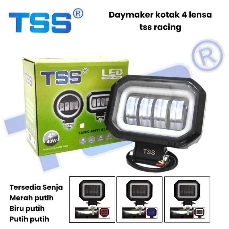 LAMPU TEMBAK K40 KOTAK 4MATA LED 40WATT / LAMPU KOTAK MINI 4LENSA TSS RACING