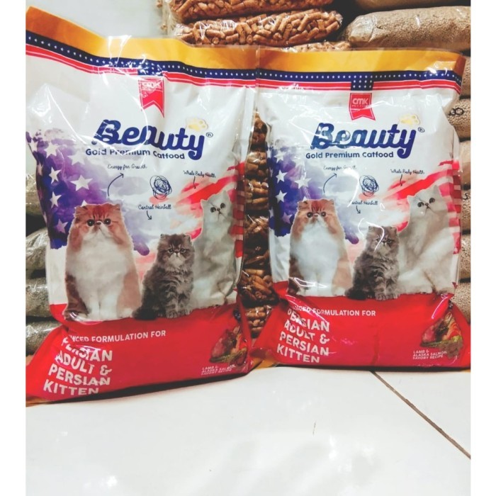 Makanan Kucing Premium BEAUTY GOLD Persian Adult & Kitten 1kg | dryfood beauty gold makanan kucing