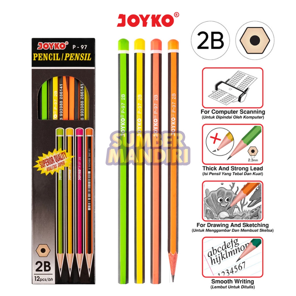 

Pencil Pensil JOYKO P-97 2B [12 PCS]