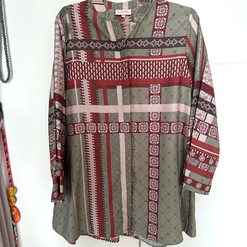 RIA MIRANDA PRELOVED RAYA COLLECTION TUNIK BLOUSE BUTTON SCARVES BS