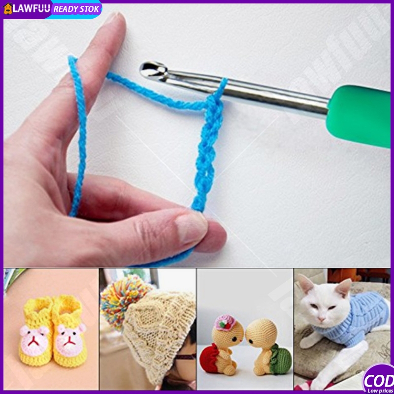 61pcs Case Owl Set Rajutan TPR Shank Lembut Alat Rajut Aksesori Pengait Crochet Shank Padat Tas