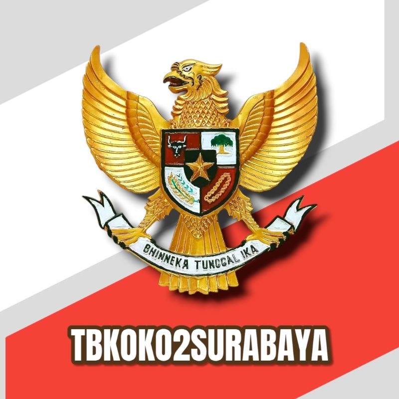 HIASAN DINDING PATUNG GARUDA PANCASILA 3 DIMENSI FIBER LOGO GARUDA GOLD