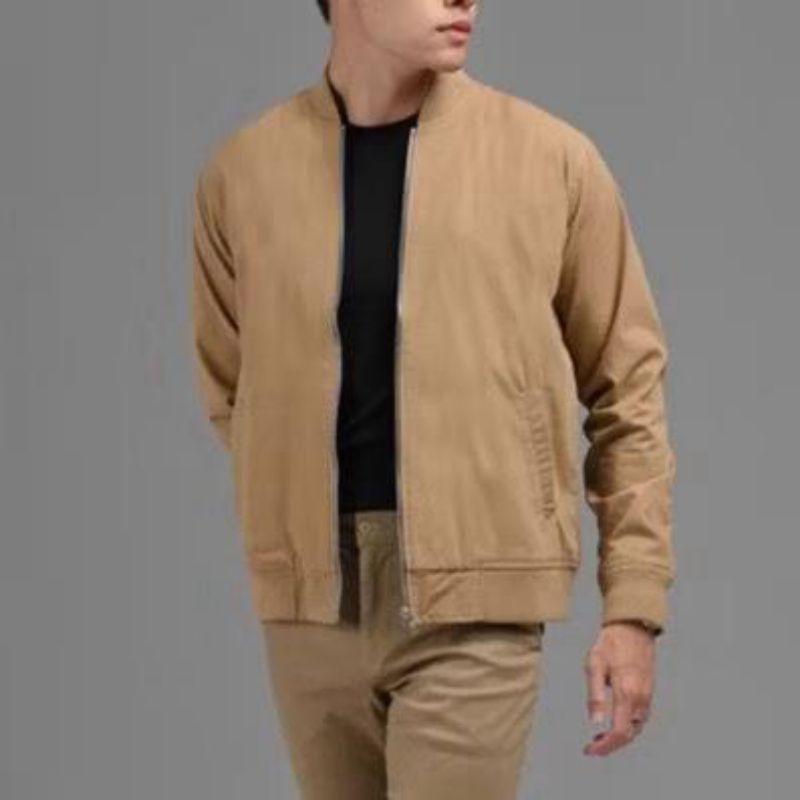 Jacket Bomber Pria Polos - Jacket Bomber Casual Pria