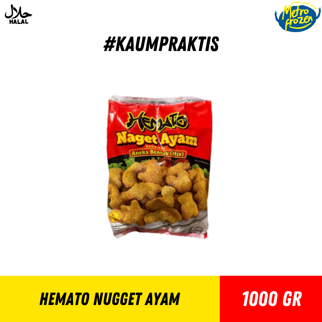 

HEMATO Nugget Ayam 1kg // nuget ayam love 1kg // Chicken nugget