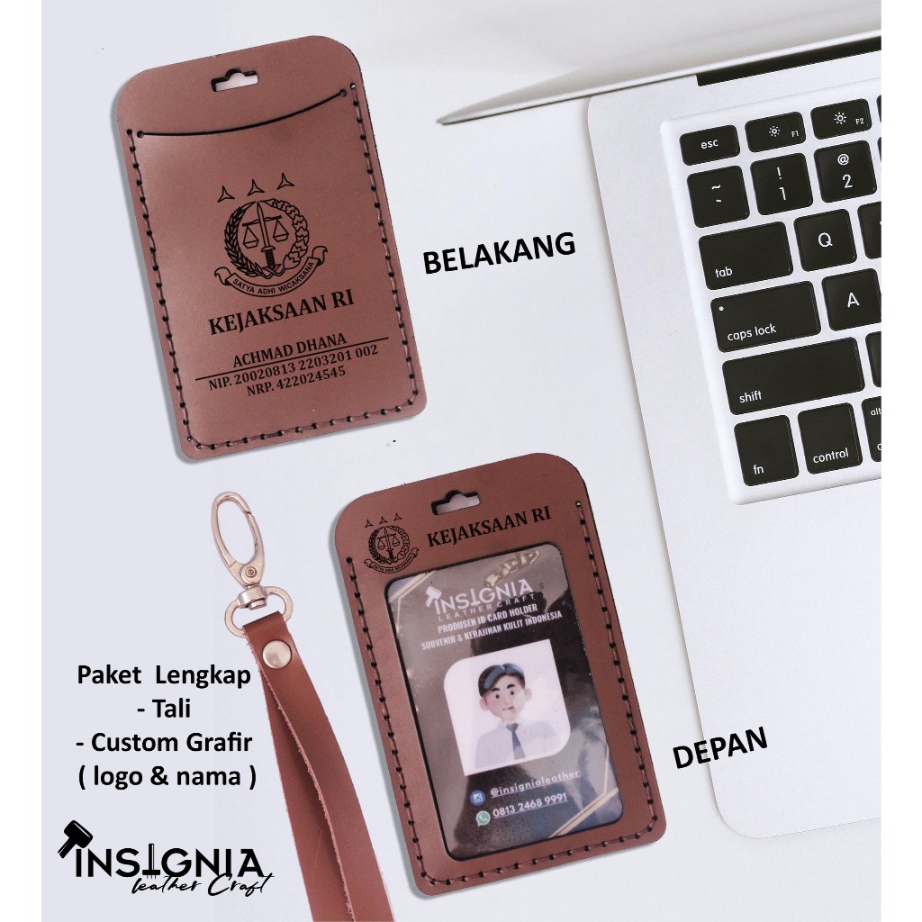 

ID CARD HOLDER KULIT ASLI PREMIUM MODEL LANYARD ASLI KULIT