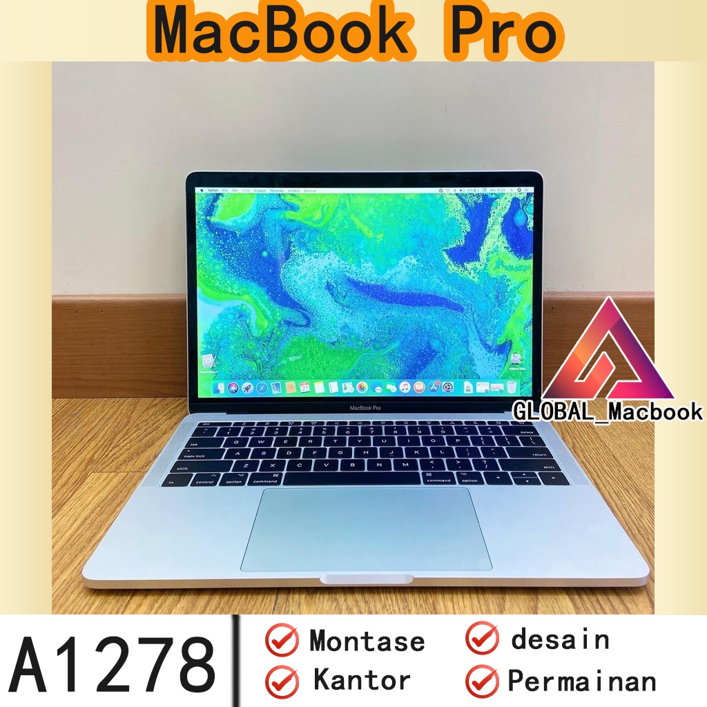 Laptop Apple MacBook Pro A1278 Intel Core I7  [ 16GB - 256GB / 512GB ] 13.3 Inch Ori bekas