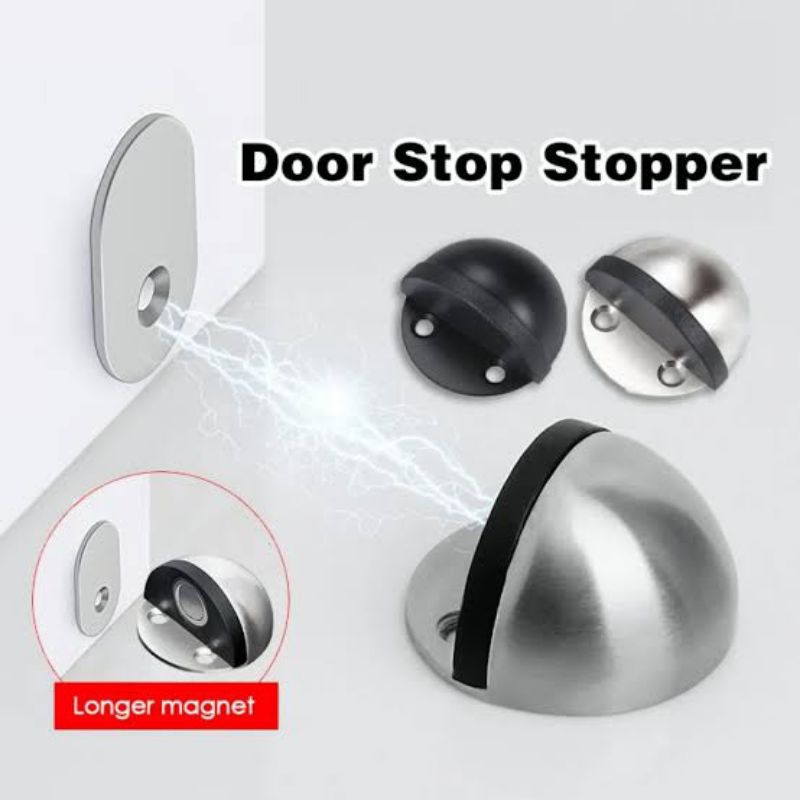 Door Stopper Keong / Penahan Pintu Magnet / Stopper Pintu Stainless Hitam