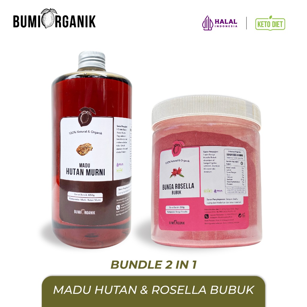 

Bumi Organik - Paket Bundling Madu Hutan & Bunga Rosella Bubuk