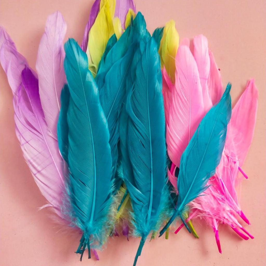 Bulu Ayam Isi 50 Bahan Kerajinan Bulu Halus Head Band Bulu Bulu Ayam Warna warni Halus/Lembut