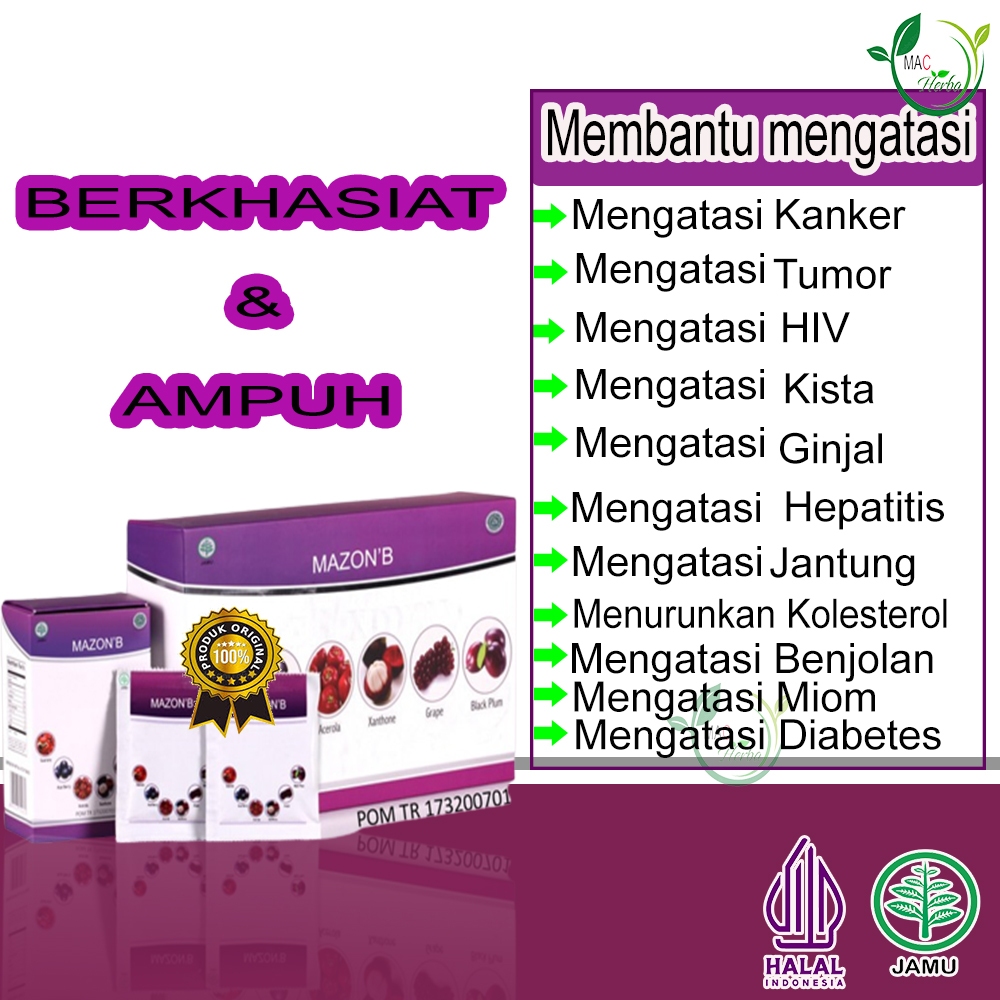 Mazon B Dan K Muricata Original Paket Obat Kanker Serviks Payudara Hiv Jantung Diabetes Paru Paru He