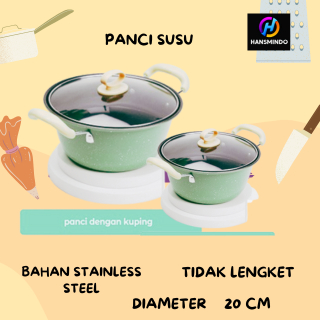 panci susu enamel 20 cm dengan gagang kuping