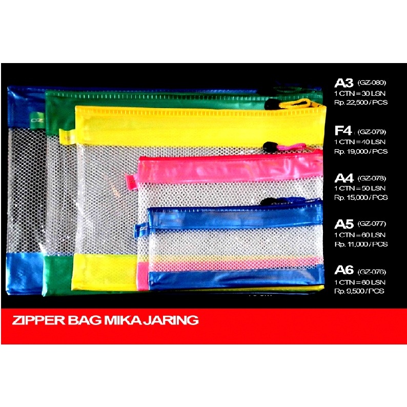 

OZ ZIPPER BAG MIKA JARING A3/A6
