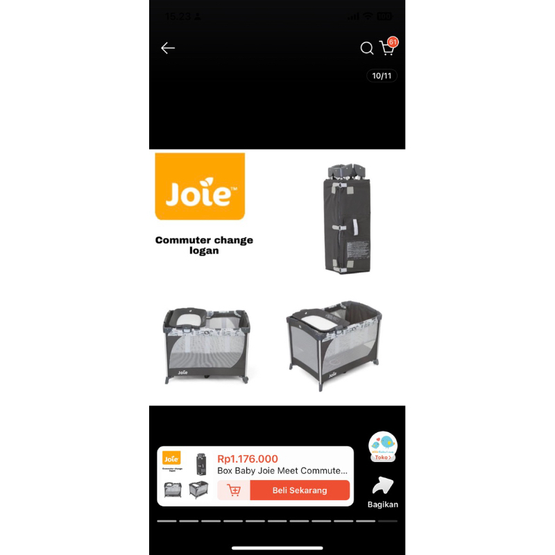 PRELOVED - Box Baby Joie Meet Commuter Change / Tempat Tidur Bayi