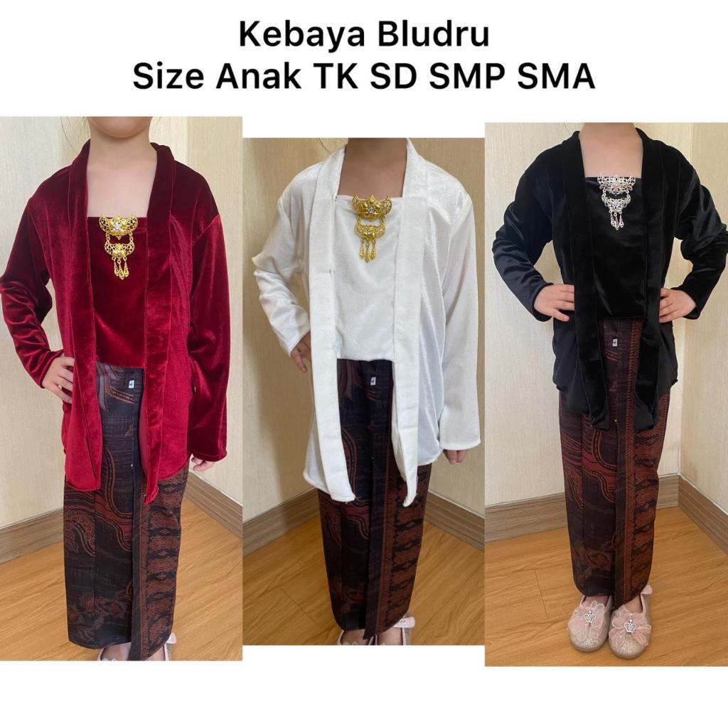 Set Kebaya Kutubaru Bludru Polos Anak TK SD SMP SMA Atasan Baju Kebaya Kuthu Baru Anak Perempuan Bay