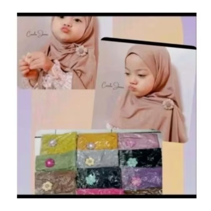 SEGITIGA ANAK JESEY GRATIS BROS BUNGA JILBAB KERUDUNG INSTAN MUSLIM