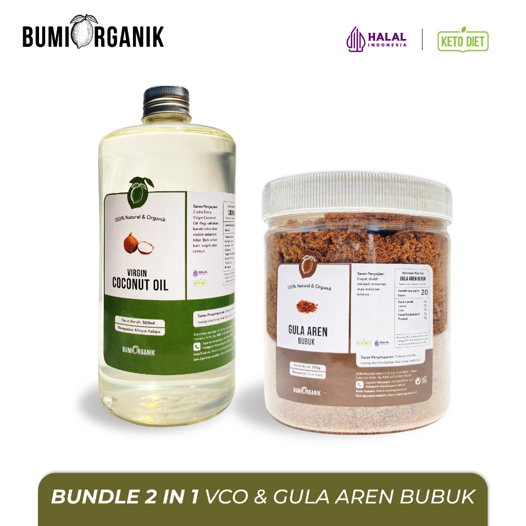 

Bumi Organik - Paket Bundling Virgin Coconut Oil & Gula Aren Bubuk