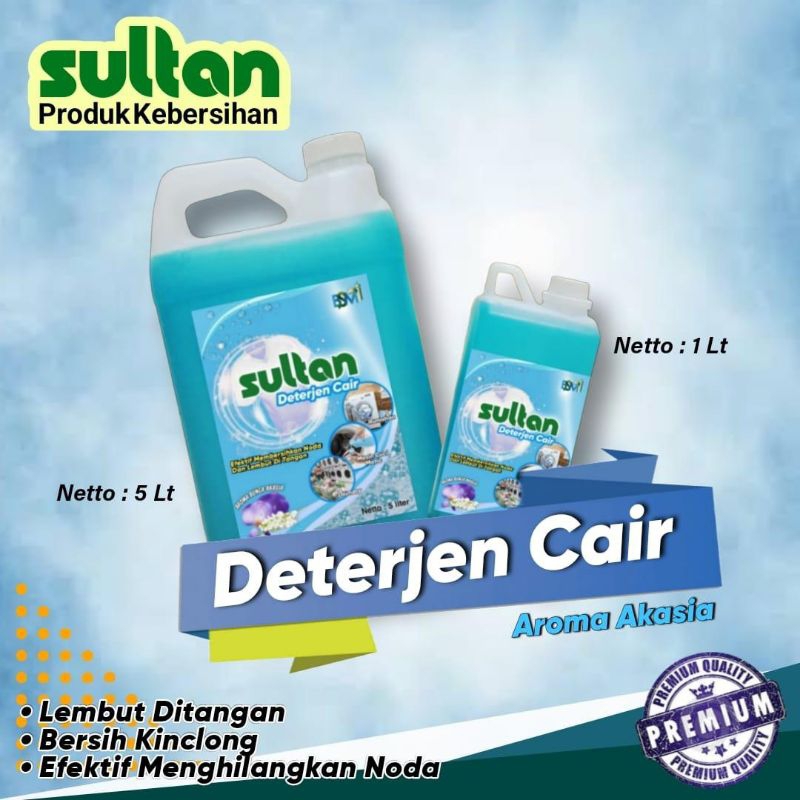 SULTAN Deterjen Cair  Aroma Akasia Penghilang Noda Segala jenis kotoran Pakaian