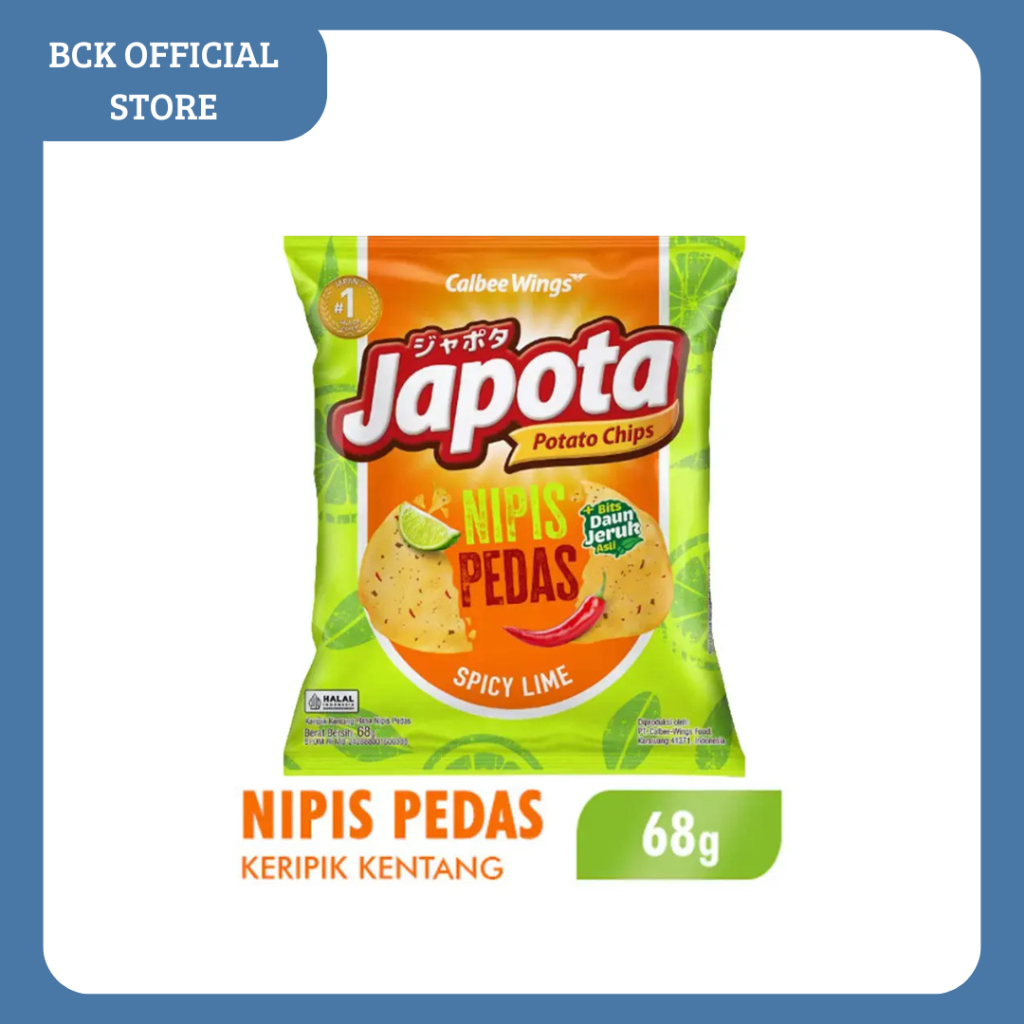 

Japota Keripik Kentang Rasa Nipis Pedas 68gr (PCS)