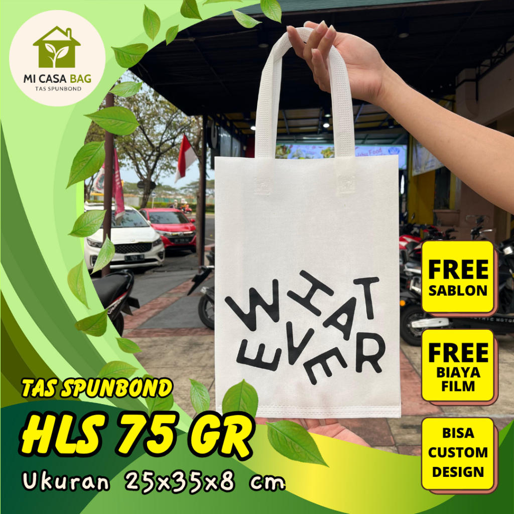 

TAS SPUNBOND HANDLE LIPAT SAMPING (HLS) 25X35X8 CM 75GR POLOS UNTUK TAS SOUVENIR, SYUKURAN, MENGENANG, PROMOSI, BANSOS,DLL