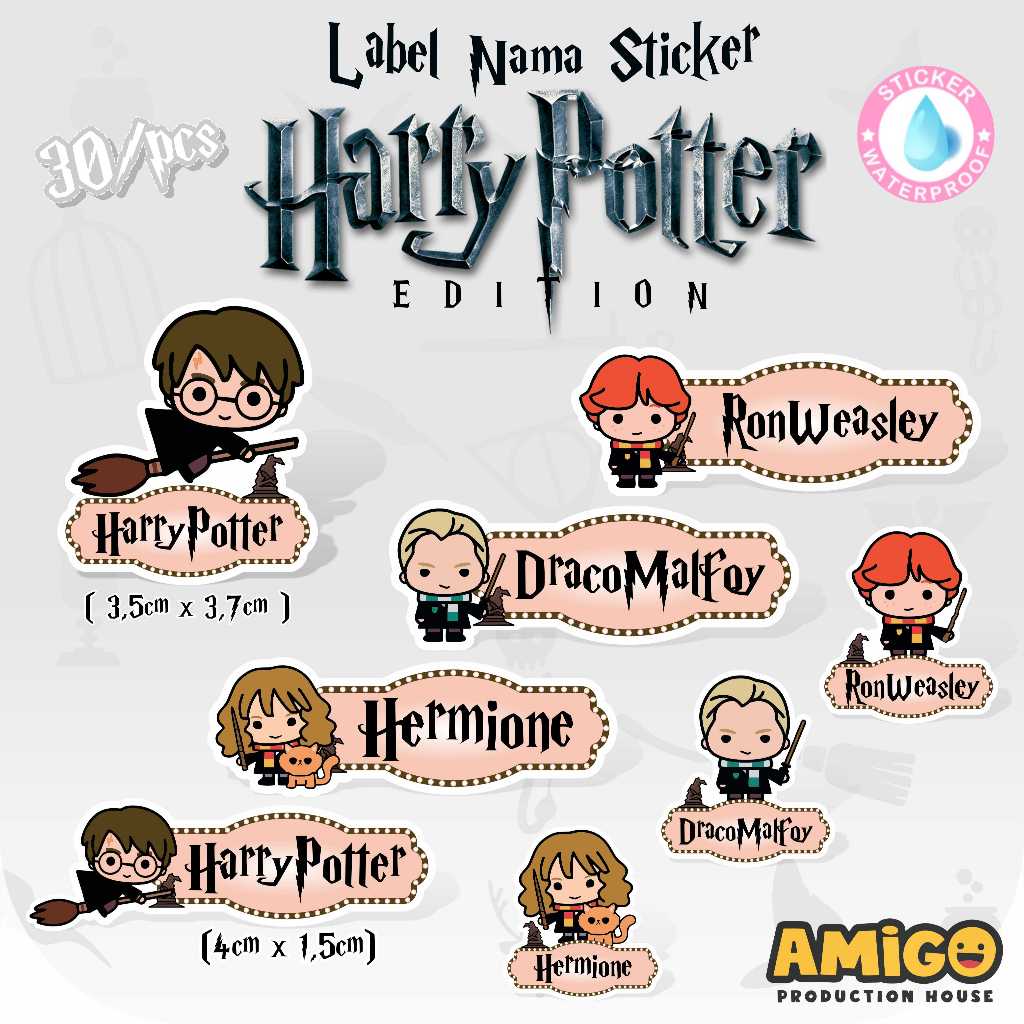 

Stiker Nama Harry Potter Label Nama Anak Tahan Air Waterproof Tidak Mudah Sobek