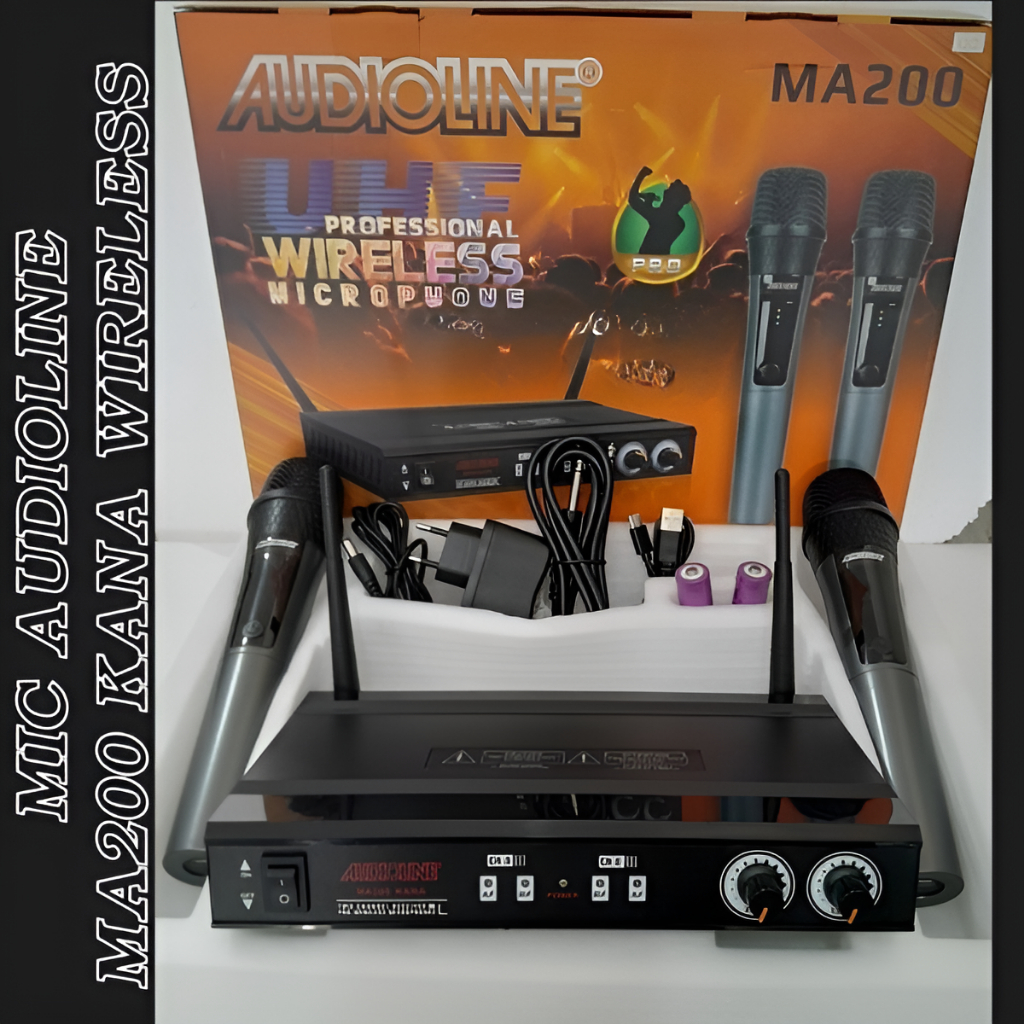 MIC Wireless AUDIOLINE MA200 KANA 2 Mic Receiver Layar / Mic AudioLine MA200 Kana Receiver Digital