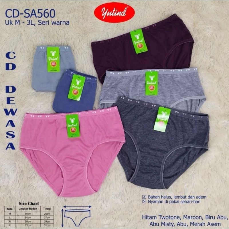 CD Wanita isi 6pcs (celana dalam wanita dewasa merk YUTIND SA560&SA561)