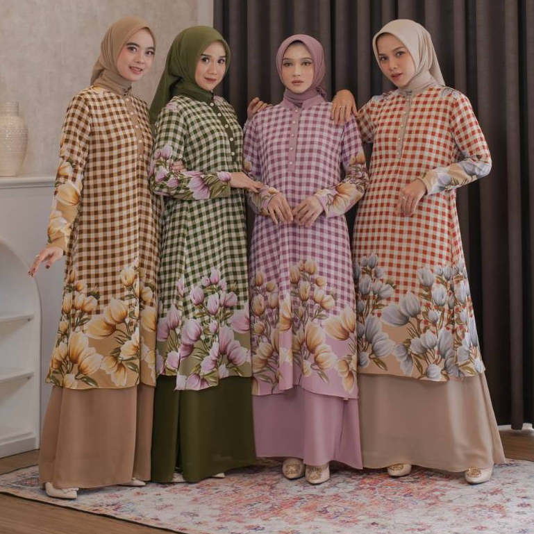 IZARA GAMIS MALAYSIA CERUTY MOTIF - BAJU MUSLIM DEWASA - PAKAIAN WANITA-GAMIS MALAY MOTIF