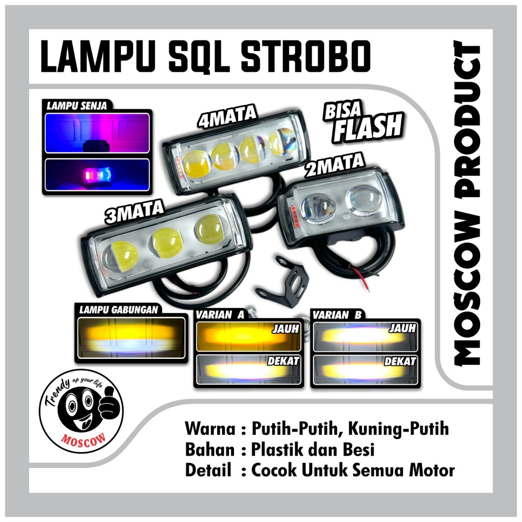 LAMPU TEMBAK SQL 2 MATA 3 MATA 4 MATA DEVIL SENJA F3 CREE ANGEL EYES 30W LAMPU PIW PIW FLASH BISA MO