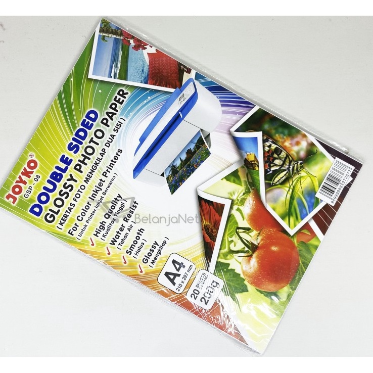 

Tawaran Kes Foto Mengkilap Glossy Photo Paper 2 Sisi Joyko GSP 2 Lembar