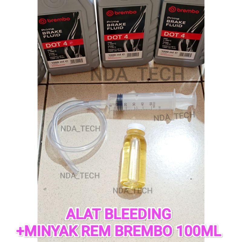 PAKET ALAT BLEEDING MINYAK REM MOTOR MINYAK REM BREMBO DOT 4 ORIGINAL SUNTIKAN SELANG REM MOTOR ALAT