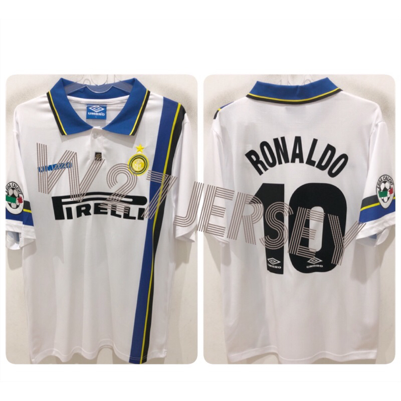 JERSEY RETRO - INTER AWAY 1997-1998 (EL FENOMENO) name player Ronaldo + Patch