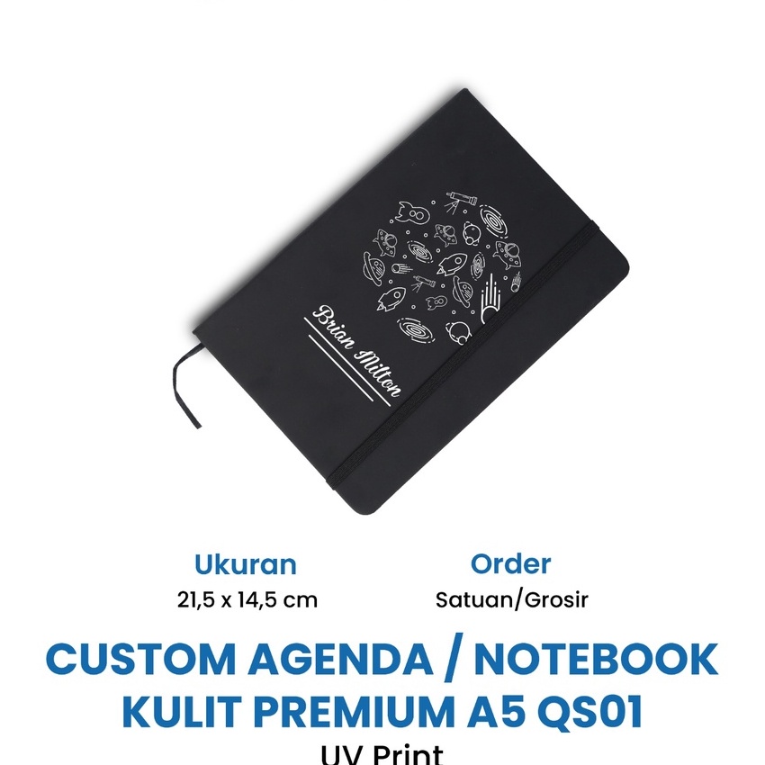 

FG2 Custom NamaLogo Uv Print Notebook Agenda Kulit Premium A5 Buku Catatan Kerja Souvenir QS1