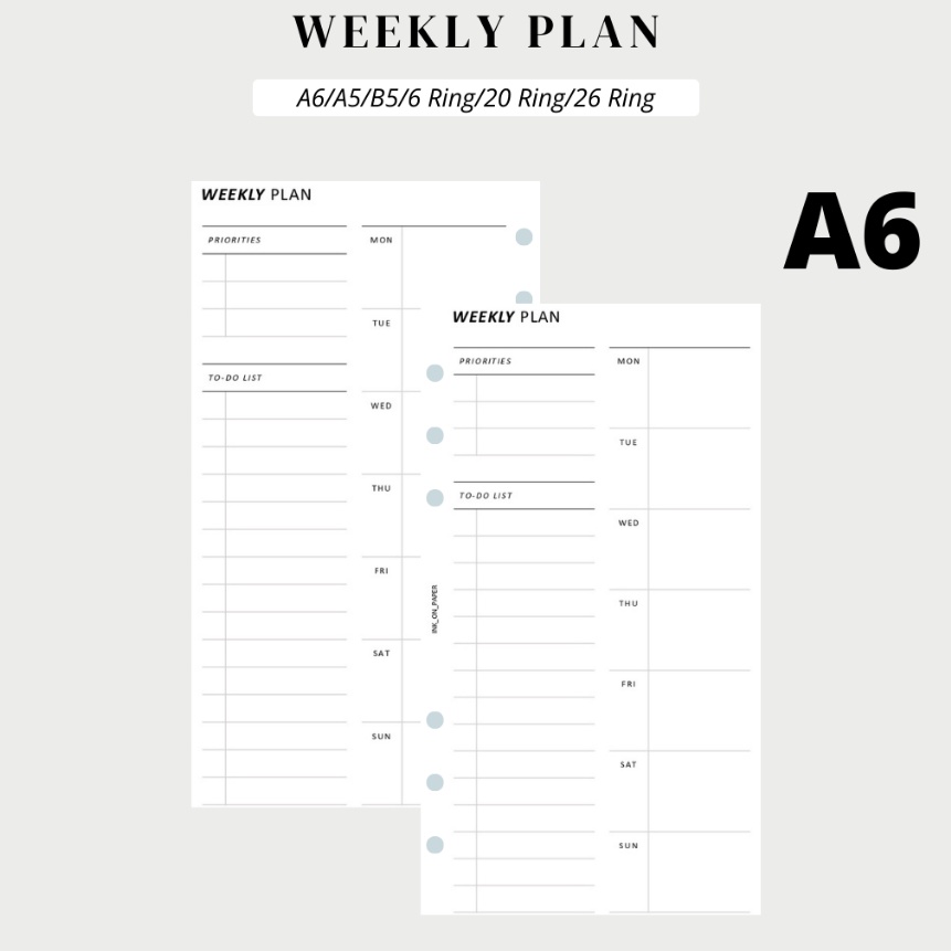 

Bonus A6 Weekly planner by INKONPAPER