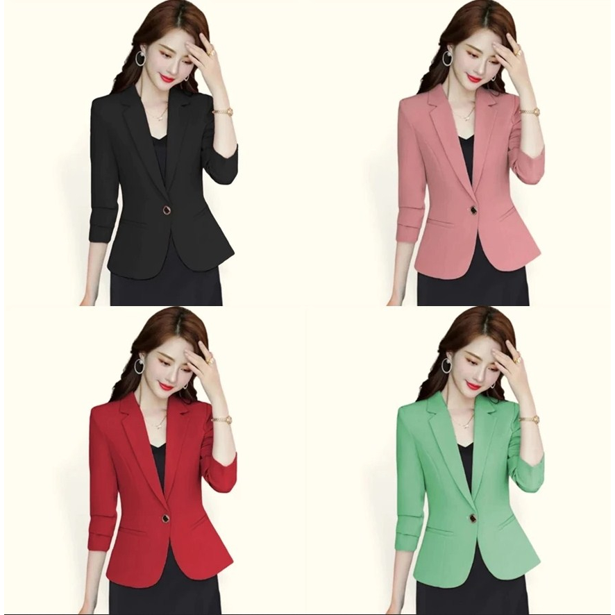 BLAZER WANITA PREMIUM FASHION KOREA STYLE YOONA JAS BLAZER KERJA KANTOR FORMAL RESMI PESTA BRANDED C