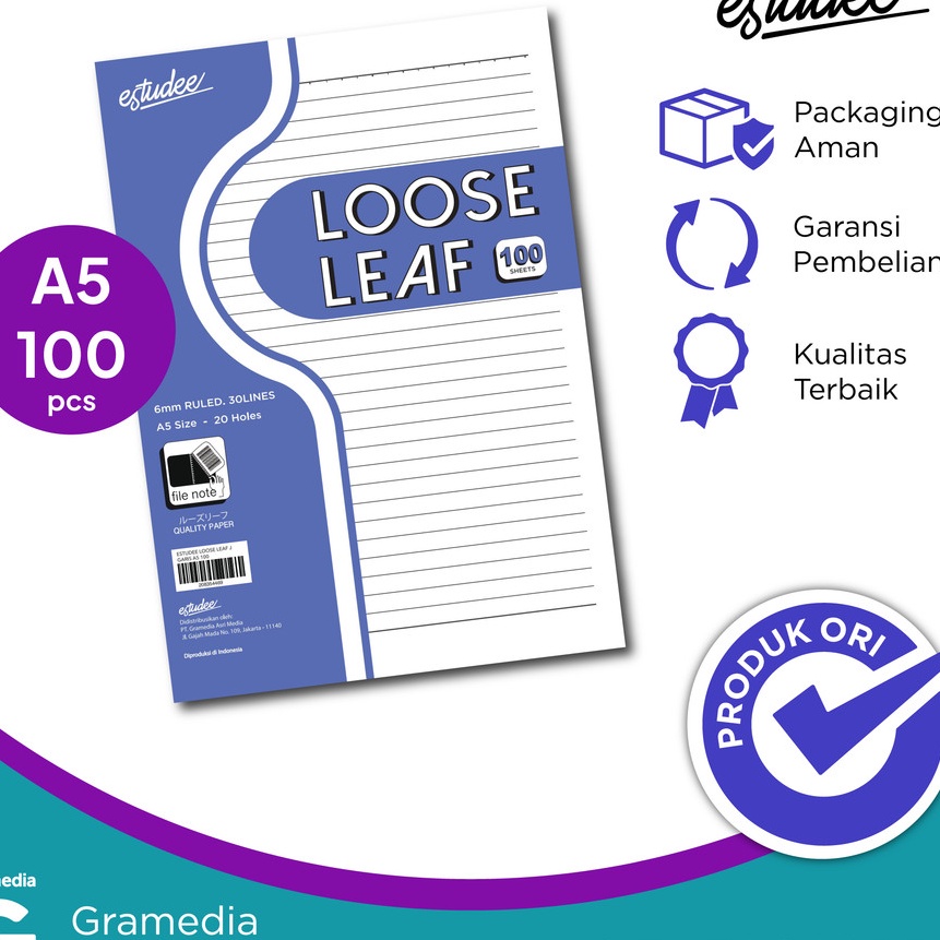 

Top Estudee Loose Leaf J Garis A5 1