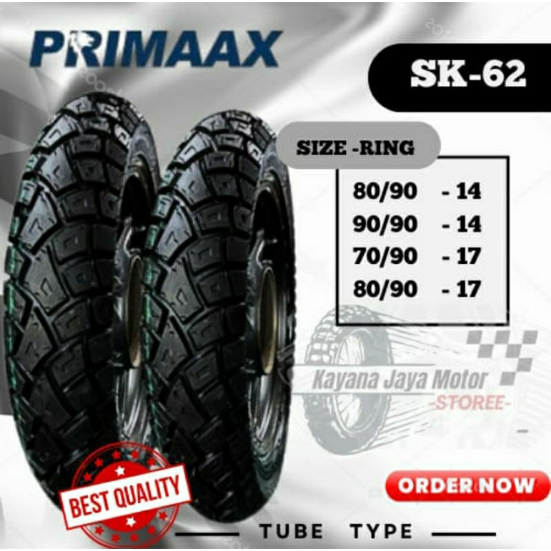 BAN TRAIL/TREL/CROSS SK 62 PRIMAAX RING 14&RING 17 TERSEDIA UKURAN 80/90-14 90/90-14 70/90-17 90/90-