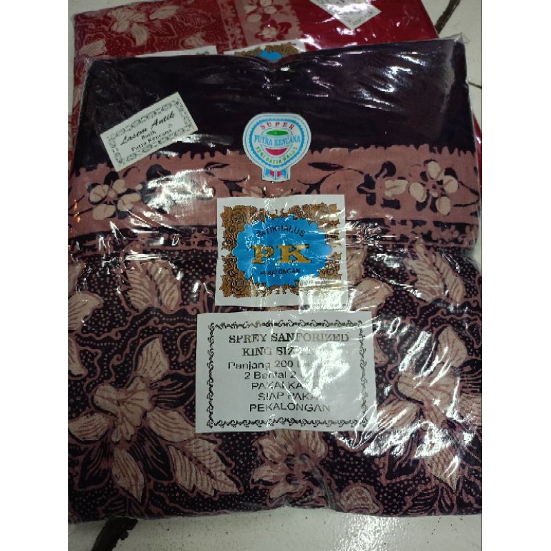SPREI BATIK CAP PUTRA KENCANA KING SIZE 180X200 - 160x200 T30