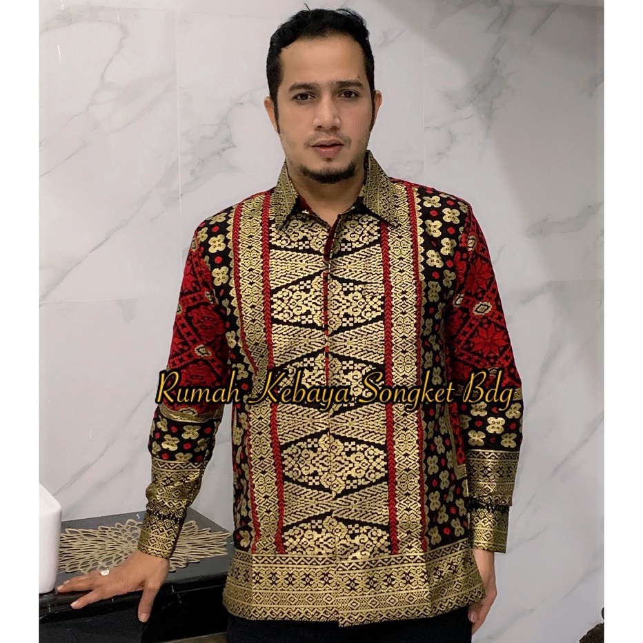 KEMEJA MELISA MOTIF SONGKET PALEMBANG FULL PURING UNTUK COUPLE SETELAN DIANDRA BATIK JUPRI BAJU KOND