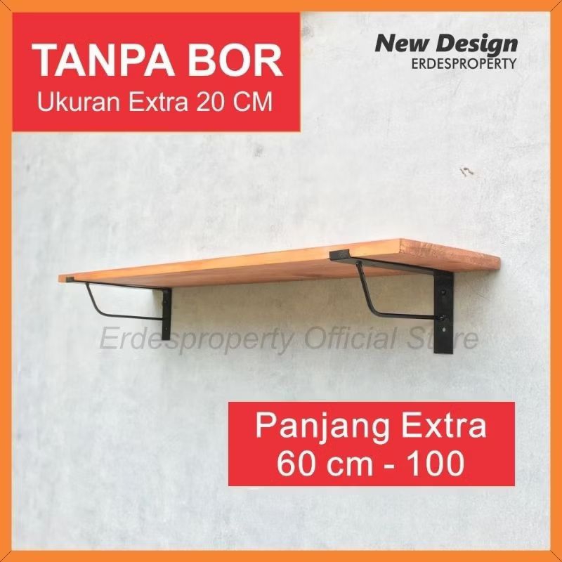 Rak Dinding Ambalan Rak kayu jati Belanda Rak besi kayu Rak dinding serbaguna