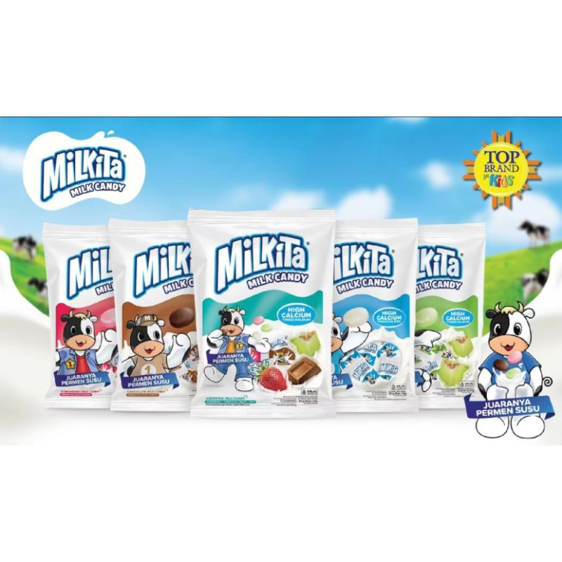 

MILKITA Permen Susu isi 30 melon coklat strawberry susu
