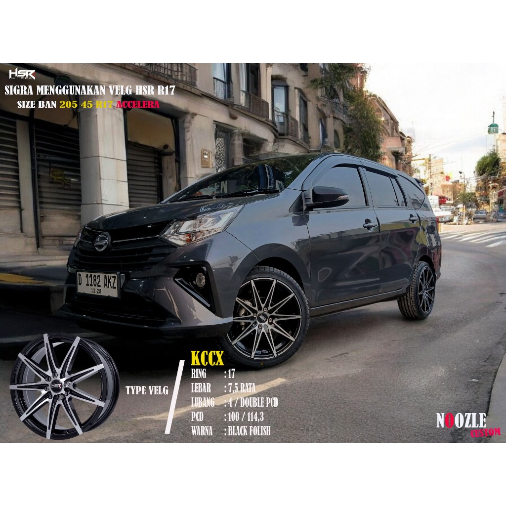 Velg Mobil Sigra Avanza Yaris Ring 17 Pelek Racing SR Type KCCX R17 Lubang 4 Double PCD