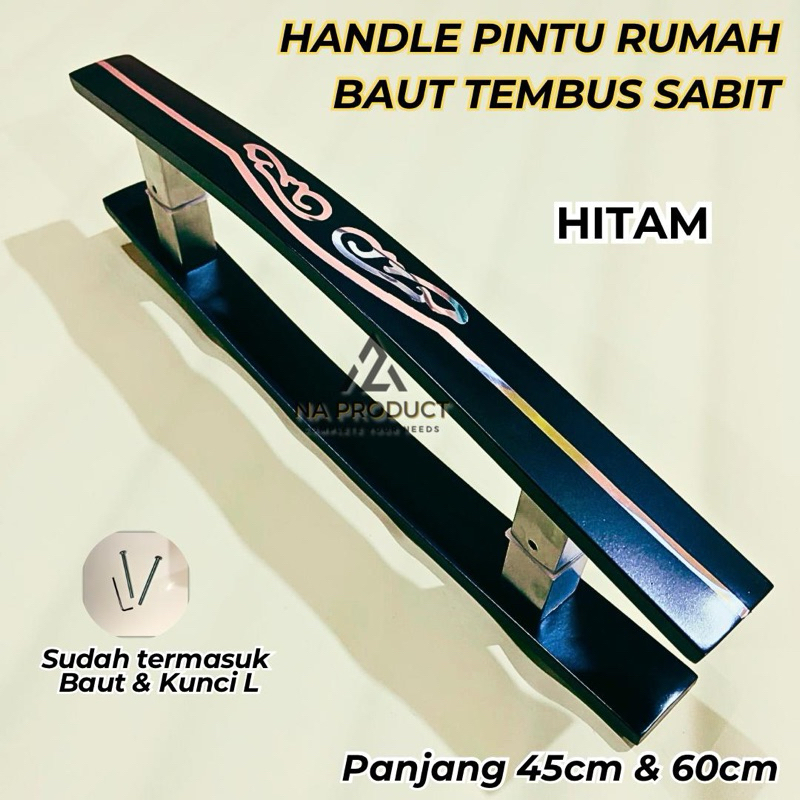 Handle Pintu Rumah Stainless Gagang Pintu Minimalis Baut Tembus Paloma 45cm 60cm