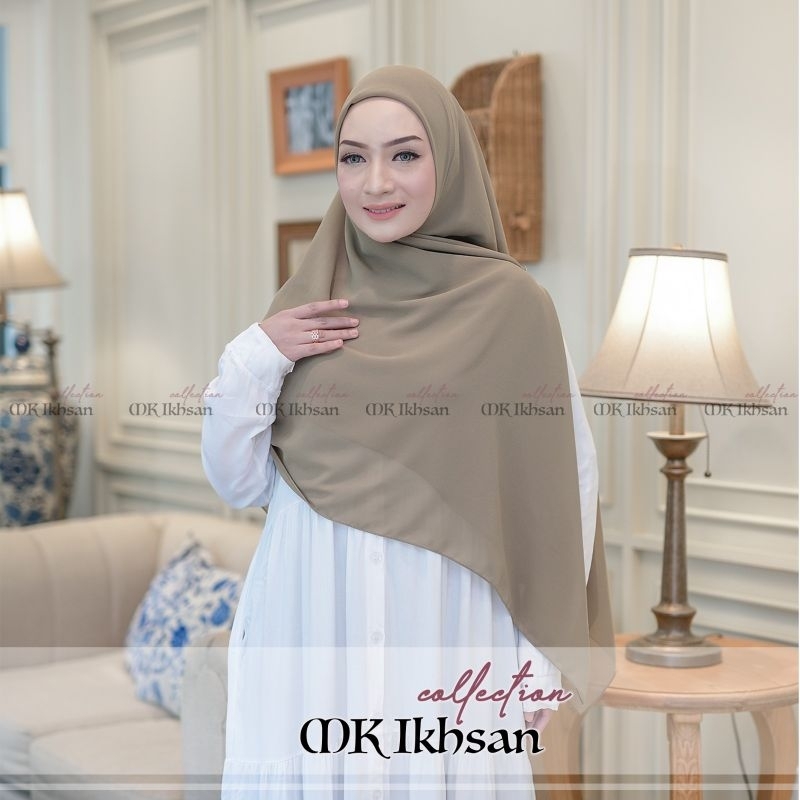 DEDI HIJAB COLLECTION HIJAB SEGI EMPAT JUMBO CERUTY BABYDOLL PREMIUM, HIJAB INSTAN SEGI EMPAT KEKINI