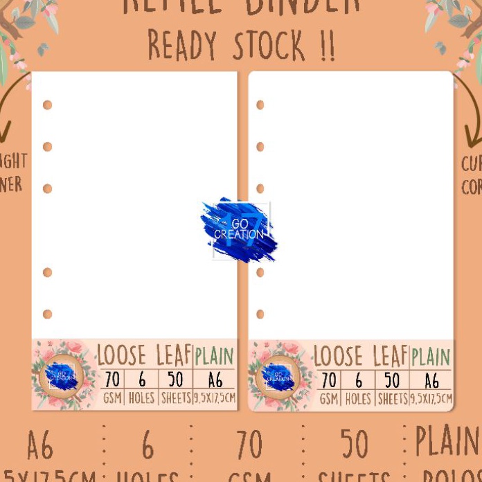 

Unggul Kes Isi BinderInsert BinderRefill Binder Polos Plain A6 6 Ring